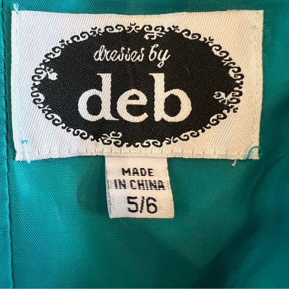 VTG 90's Dresses by Deb Prom Formal Evening Gown Dress Size 5/6 Green Lace Up - Picture 15 of 17